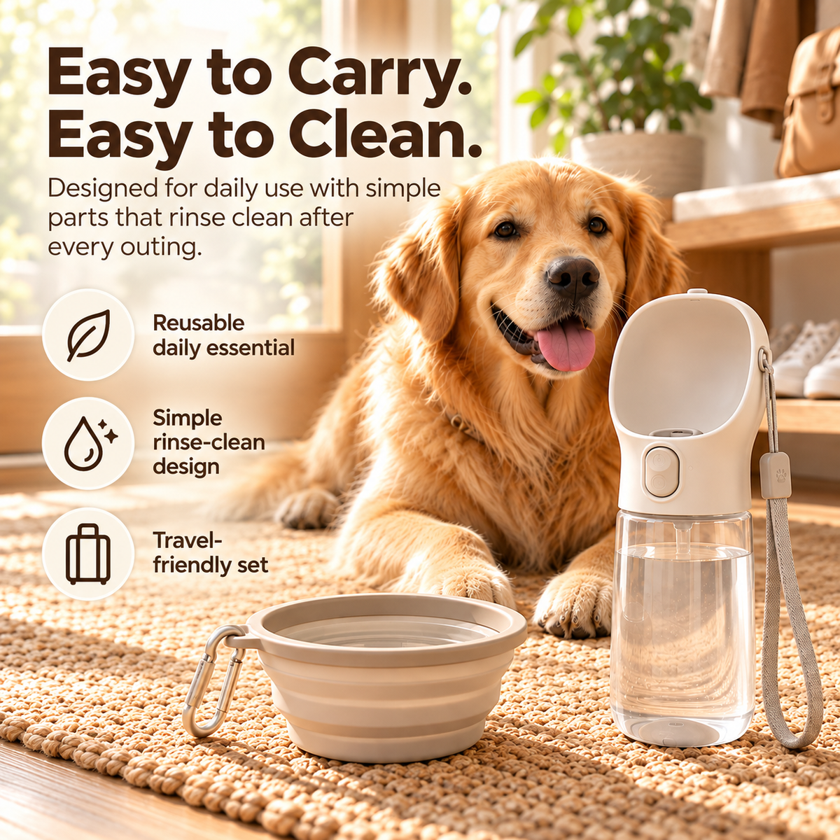 swewt®Portable Pet Water Bottle & Travel Bowl Set