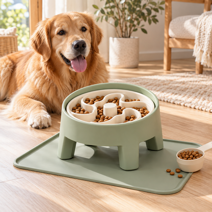 swewt®Elevated Slow Feeder Dog Bowl with Spill-Proof Tray