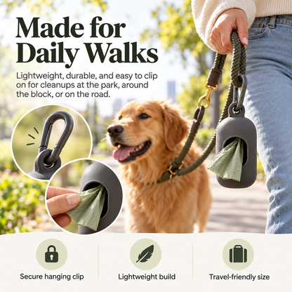 swewt®Portable Dog Waste Bag Dispenser with Carabiner Clip