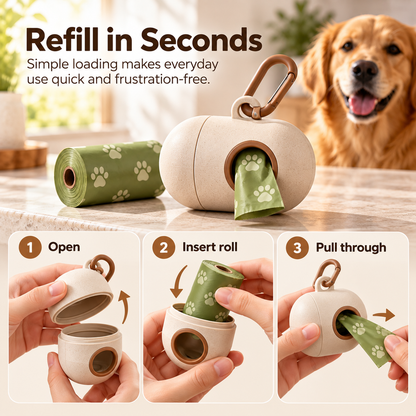 swewt®Portable Dog Waste Bag Dispenser with Carabiner Clip