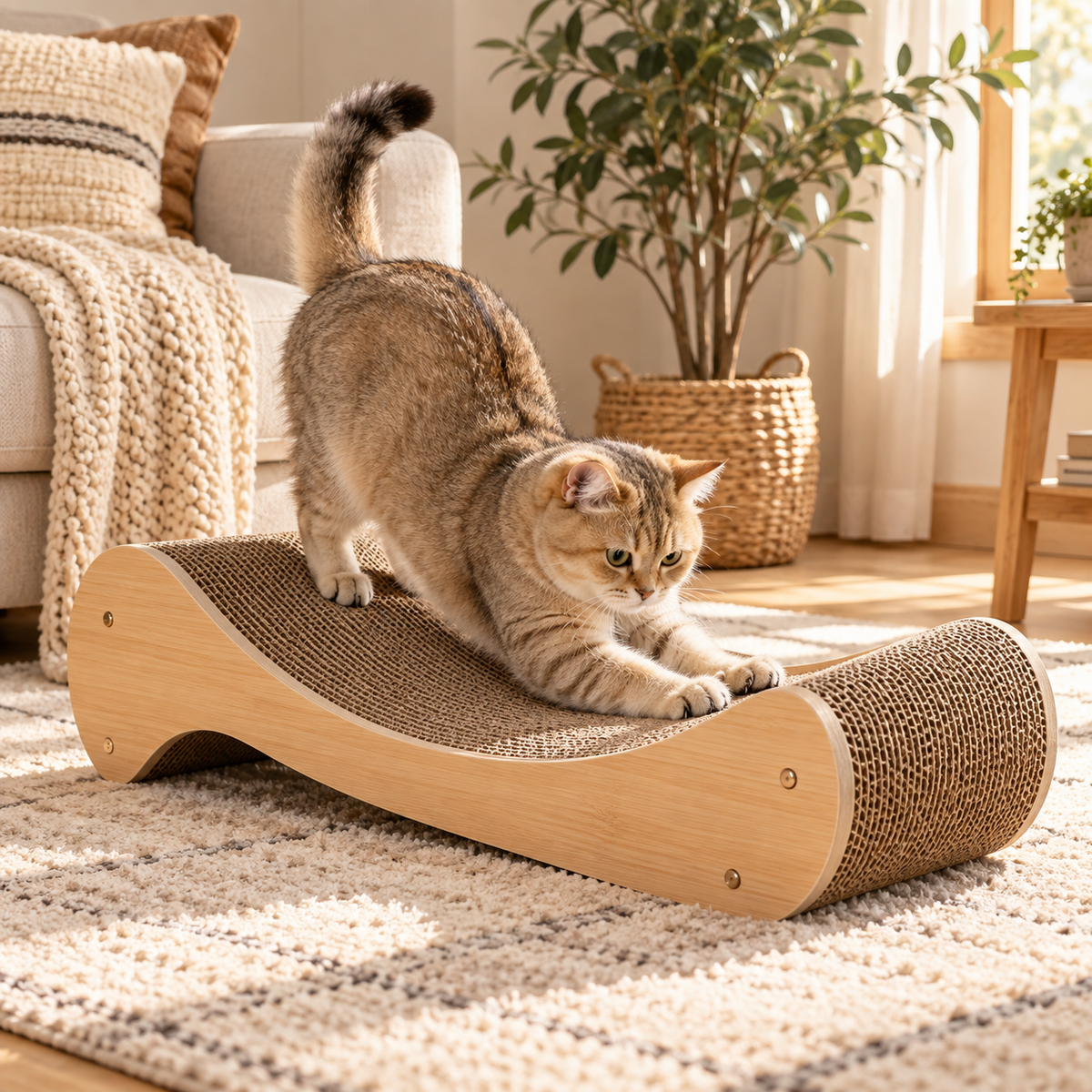 swewt®Curved Cardboard Cat Scratcher Lounge