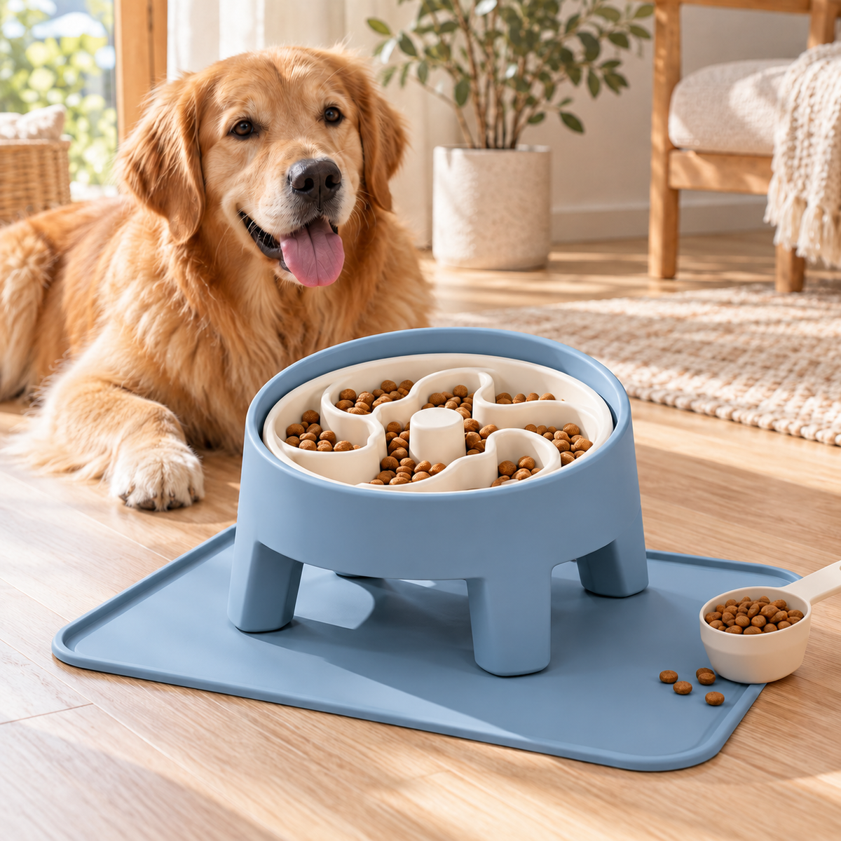 swewt®Elevated Slow Feeder Dog Bowl with Spill-Proof Tray