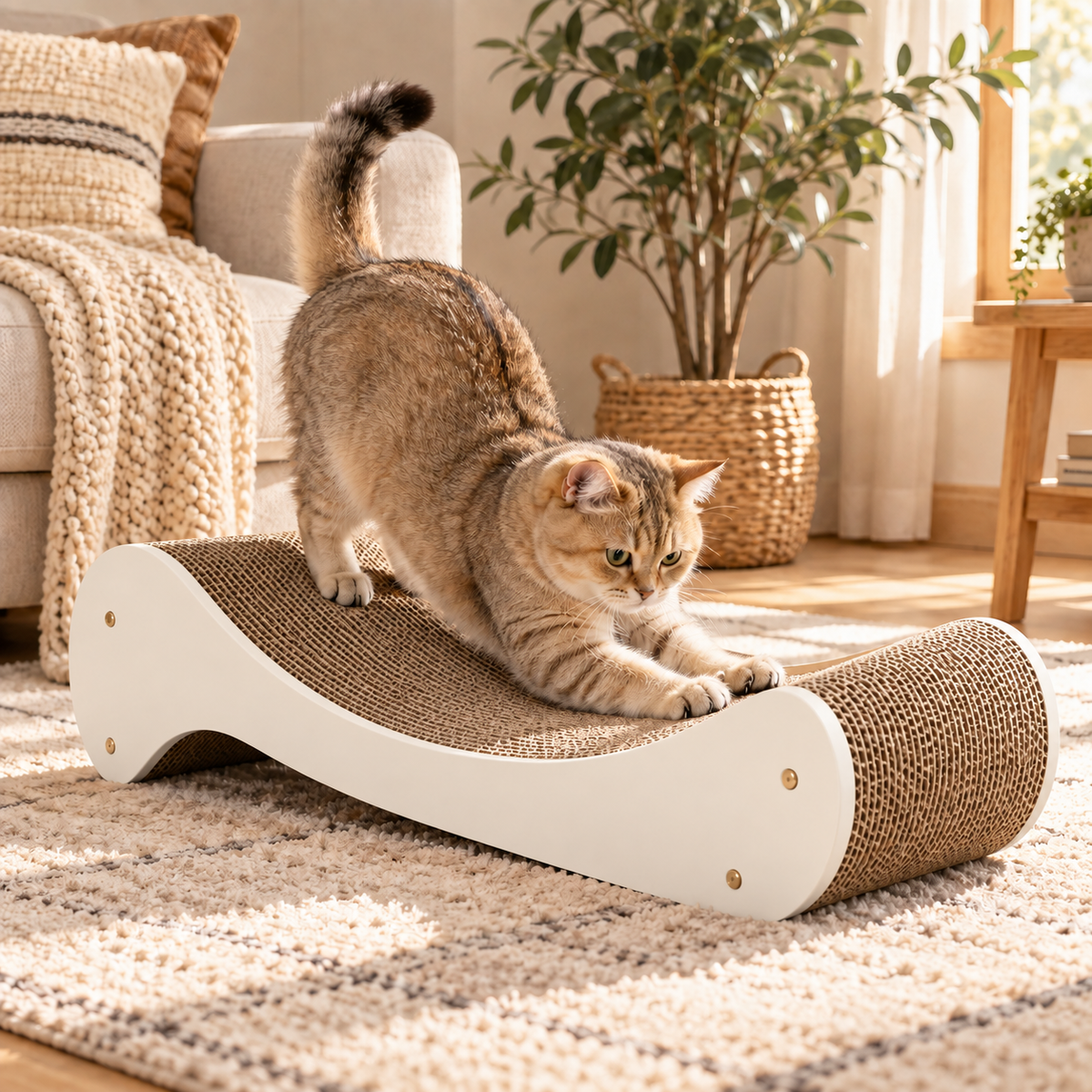 swewt®Curved Cardboard Cat Scratcher Lounge