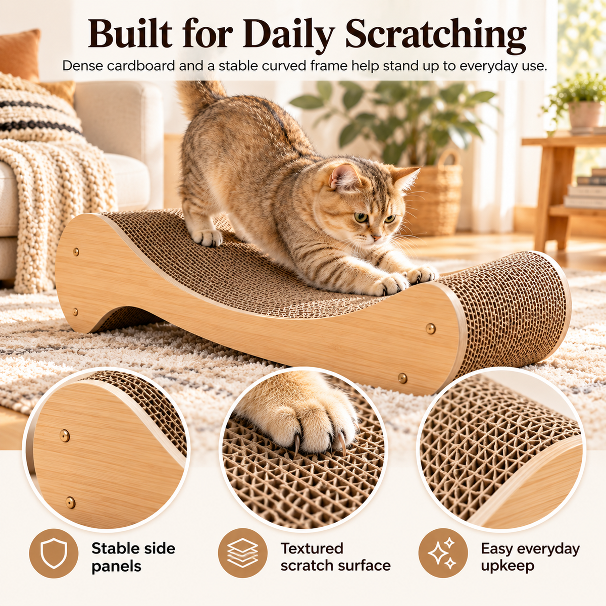 swewt®Curved Cardboard Cat Scratcher Lounge