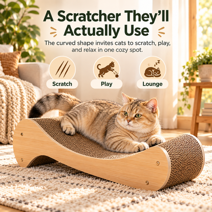 swewt®Curved Cardboard Cat Scratcher Lounge