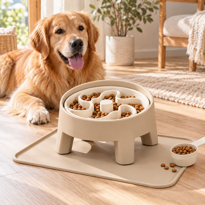 swewt®Elevated Slow Feeder Dog Bowl with Spill-Proof Tray