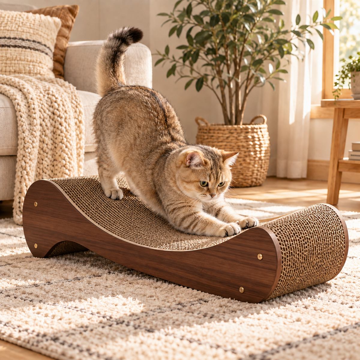 swewt®Curved Cardboard Cat Scratcher Lounge