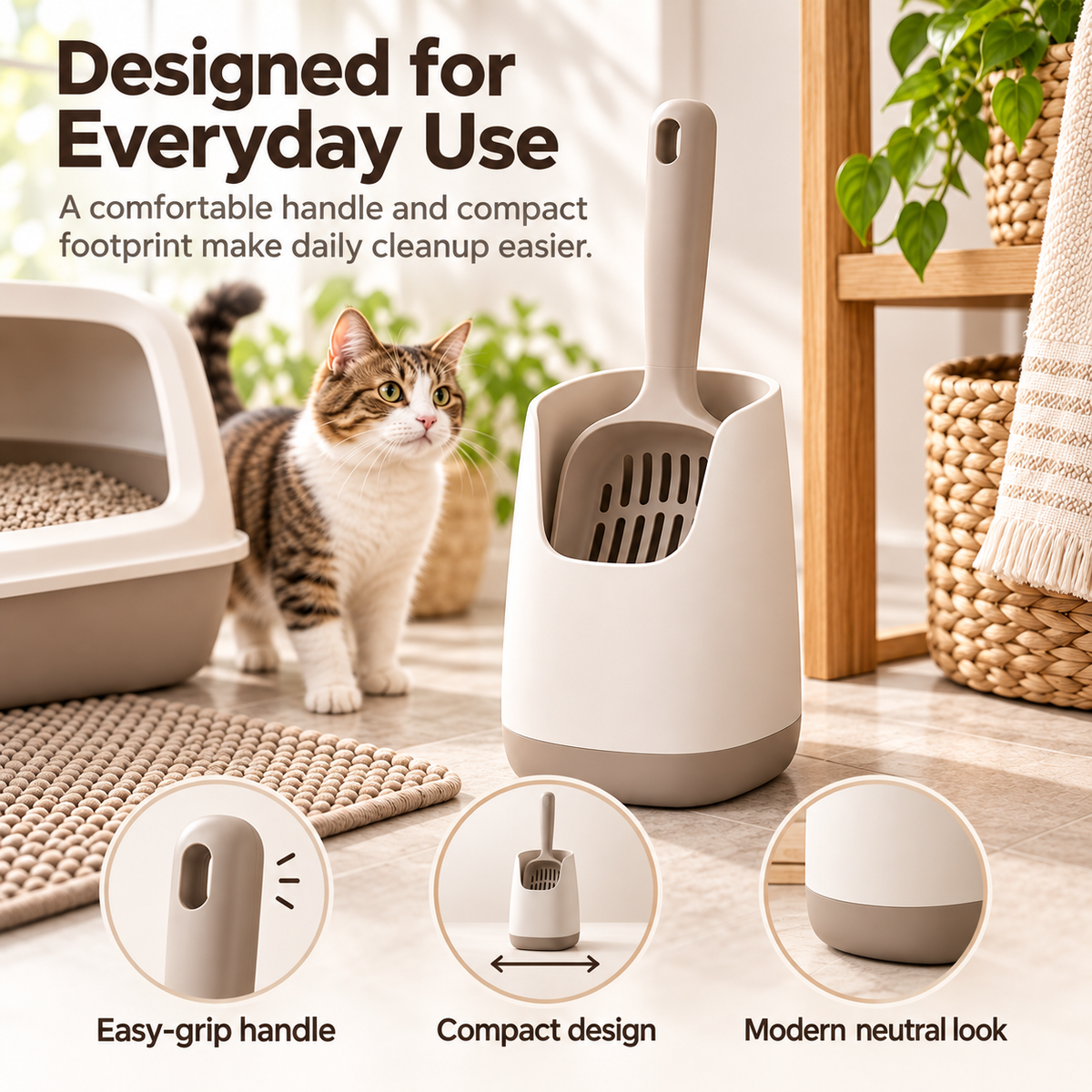 swewt®Modern Cat Litter Scoop Holder Set